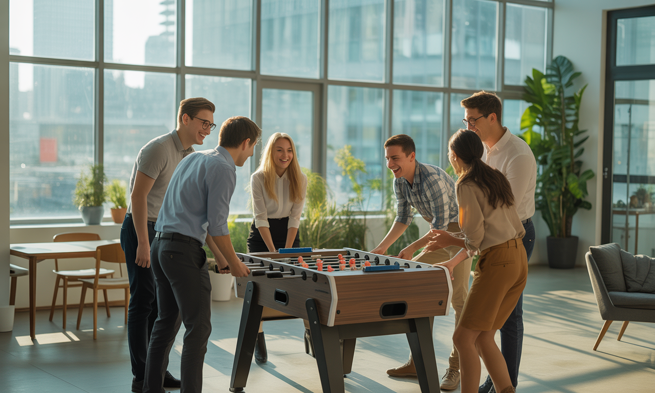 découvrez comment le baby-foot au bureau stimule la cohésion d'équipe et améliore la productivité grâce à un environnement de travail ludique et convivial.
